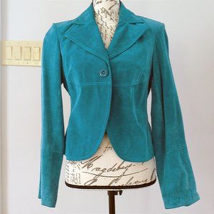 Ideology Blue 100% Suede Leather Jacket